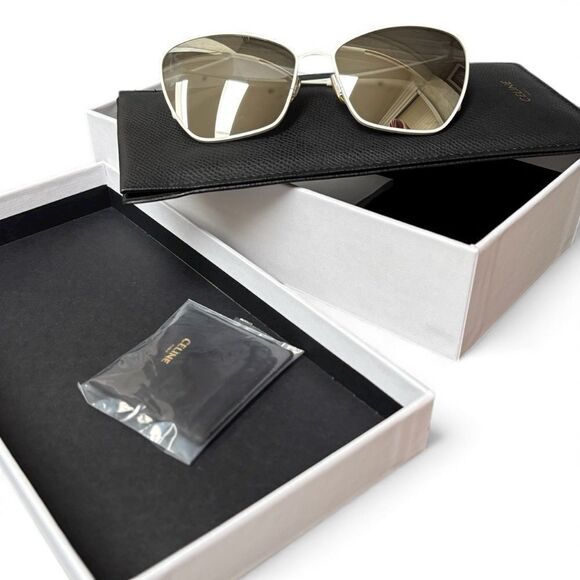 CELINE Women\'s 61mm white & gold Sunglasses main image 5